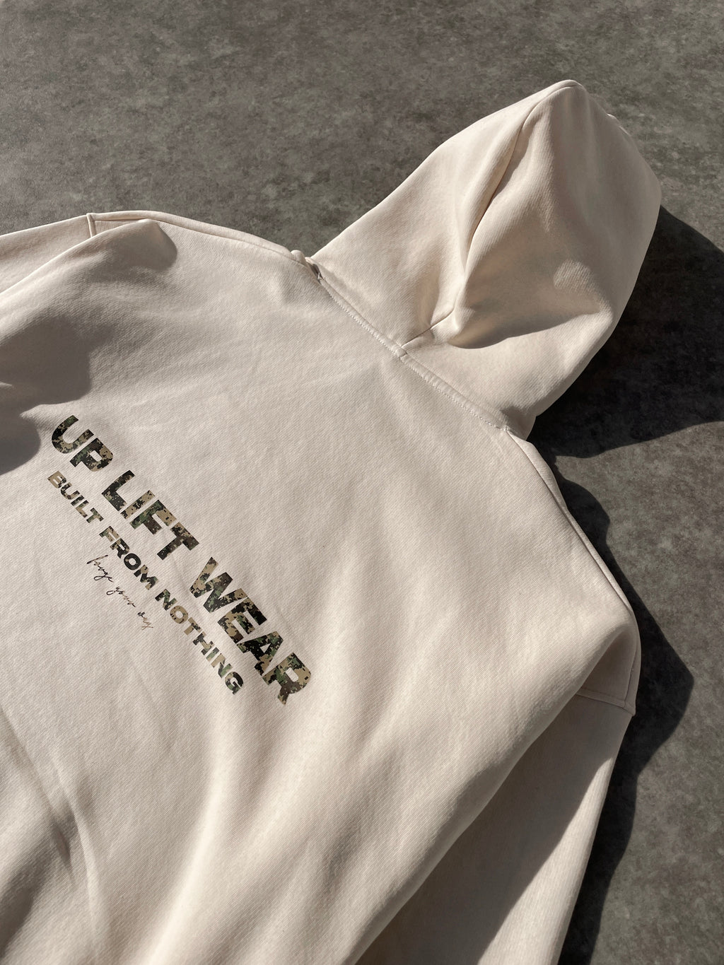 Camo Core Boxy Hoodie - Cream