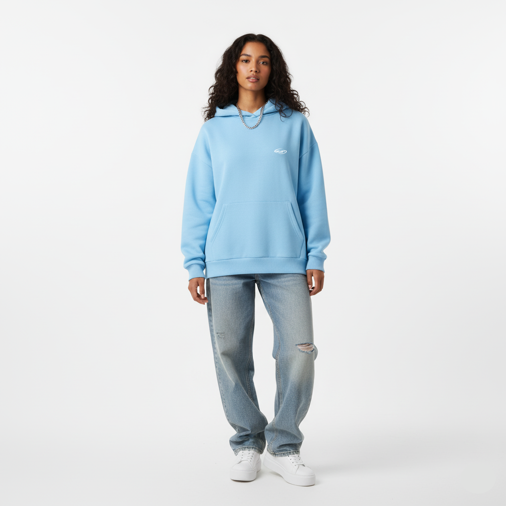 Boxy Hoodie – Sky Blue