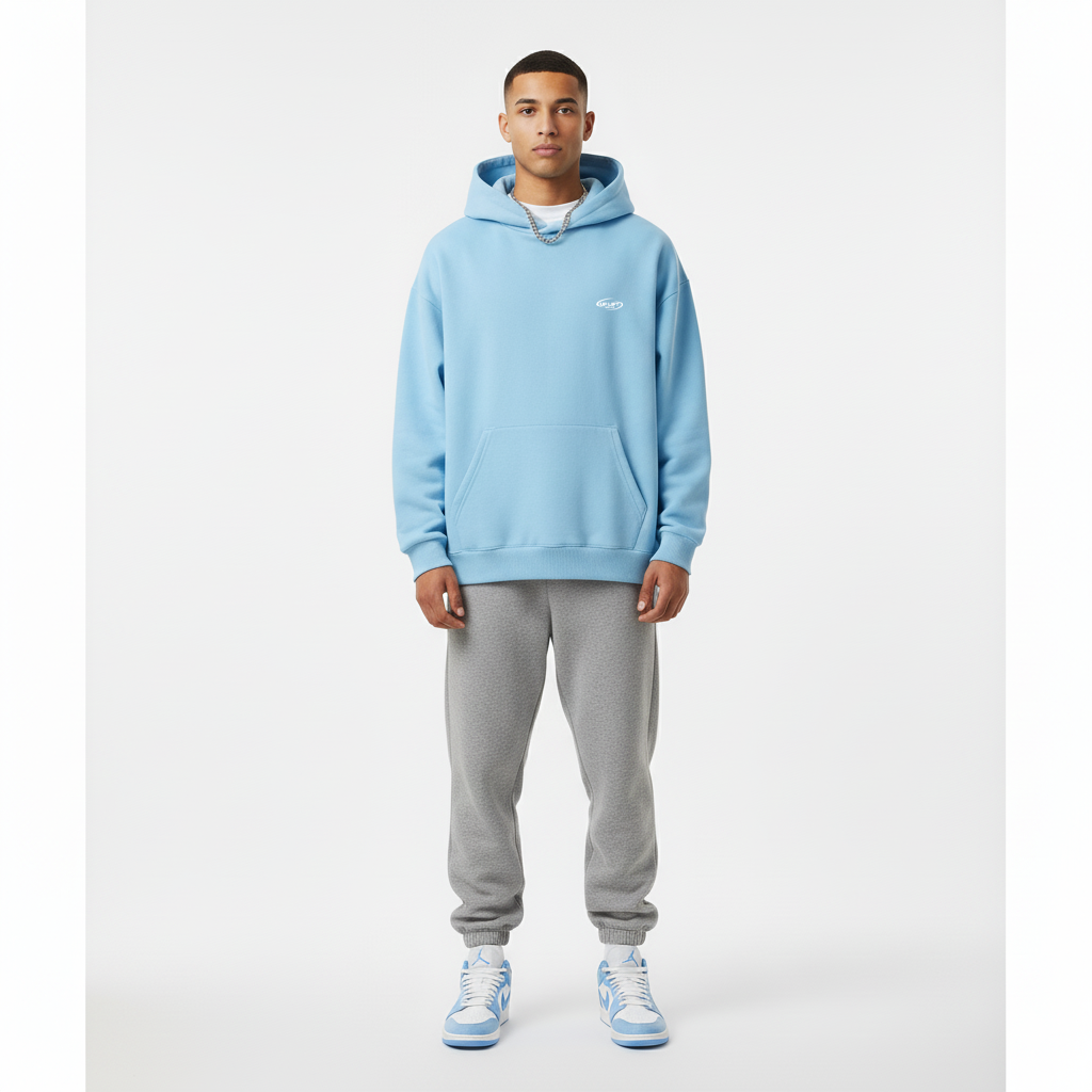 Boxy Hoodie – Sky Blue
