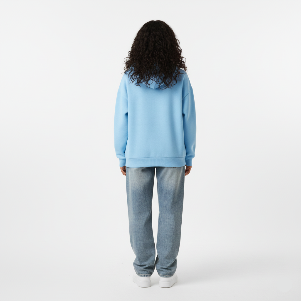 Boxy Hoodie – Sky Blue