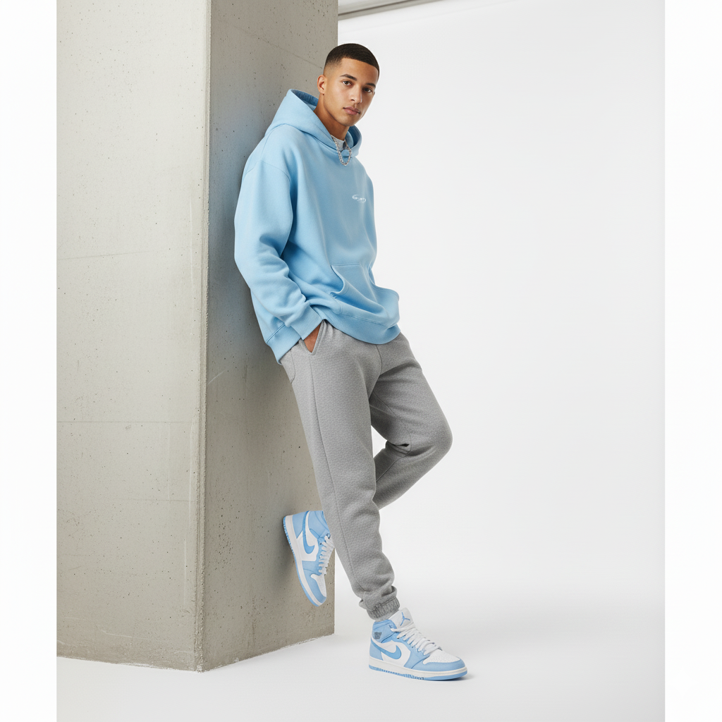 Boxy Hoodie – Sky Blue