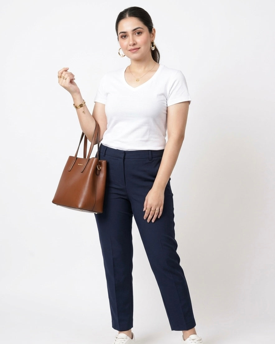 WOMEN'S V-NECK T-SHIRTS PACK - LIGHT BLUE & WHITE