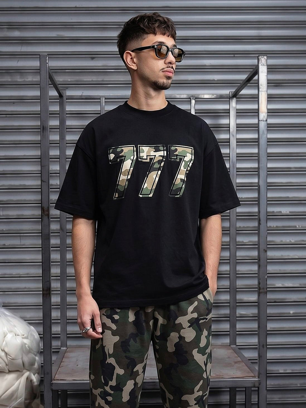 777 ARMY T-SHIRT - BLACK