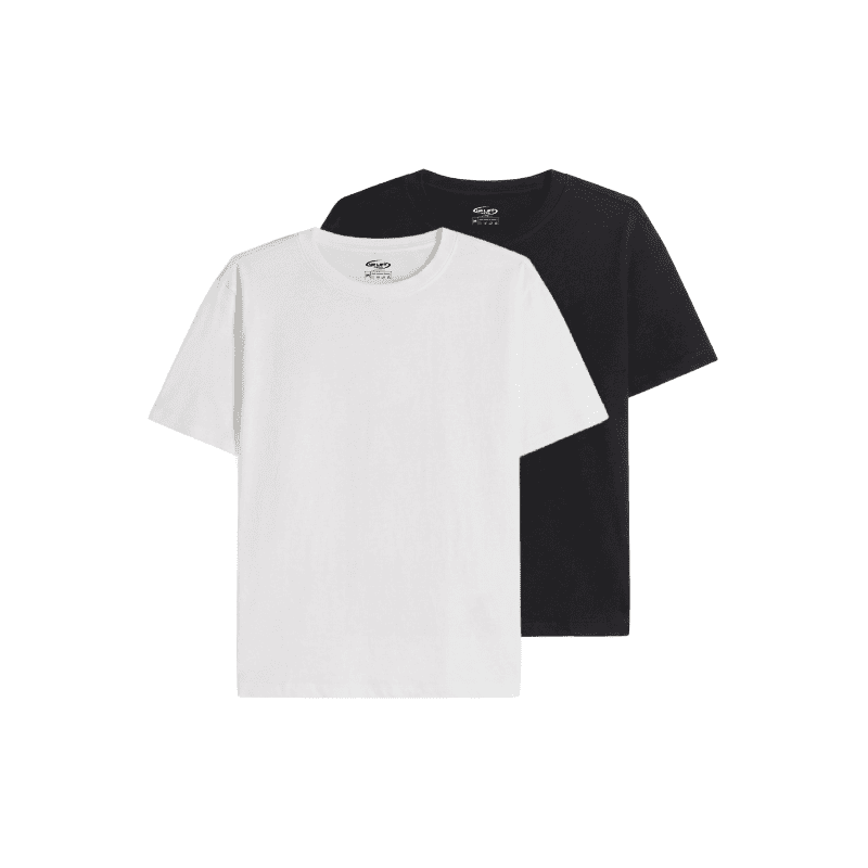 LOT DE T-SHIRTS AJUSTÉS NOIR ET BLANC