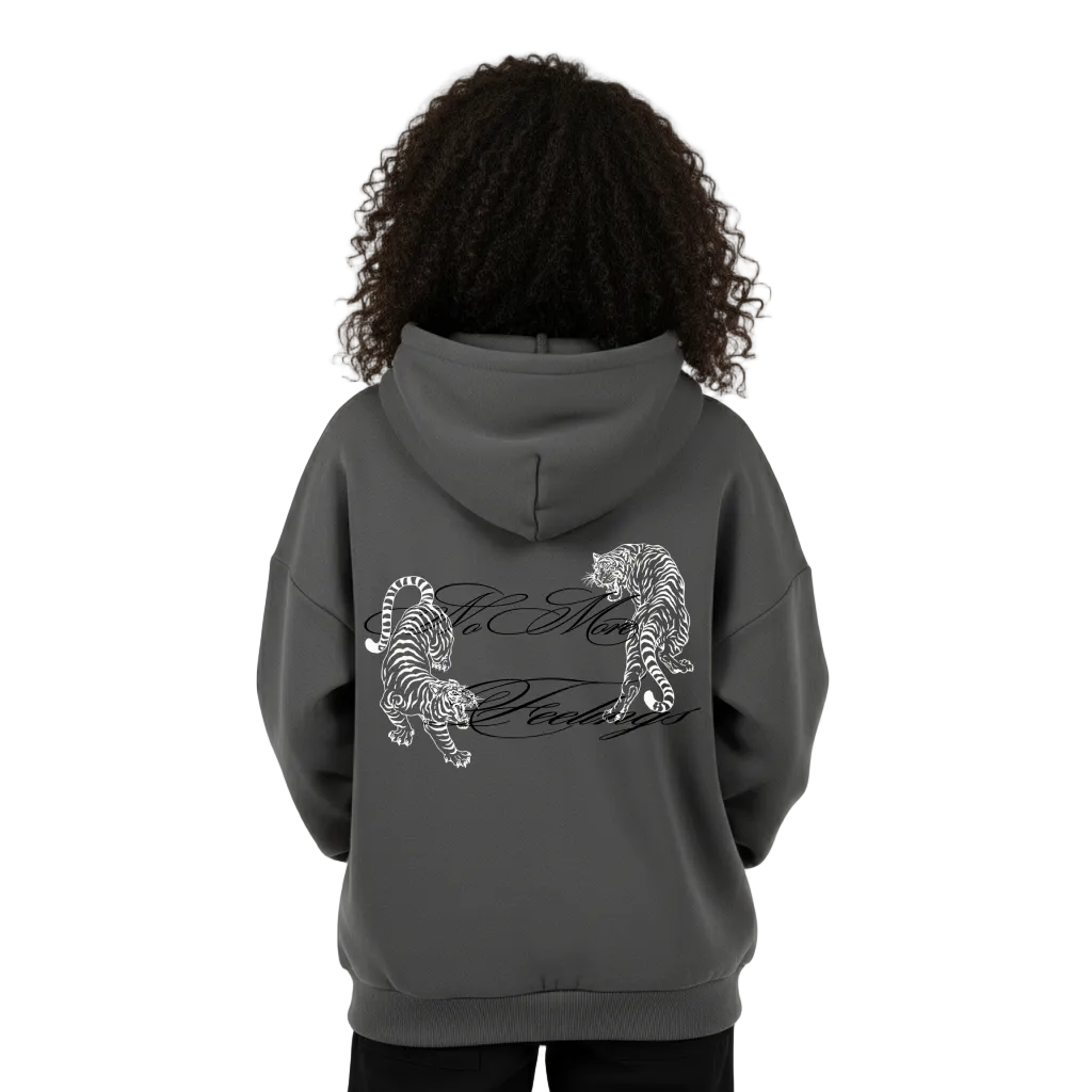 NO MORE FEELINGS HOODIE - Charcoal Grey