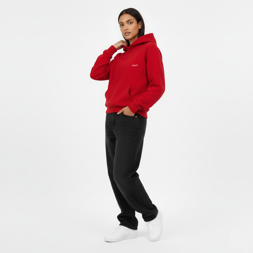 Boxy Hoodie – Red