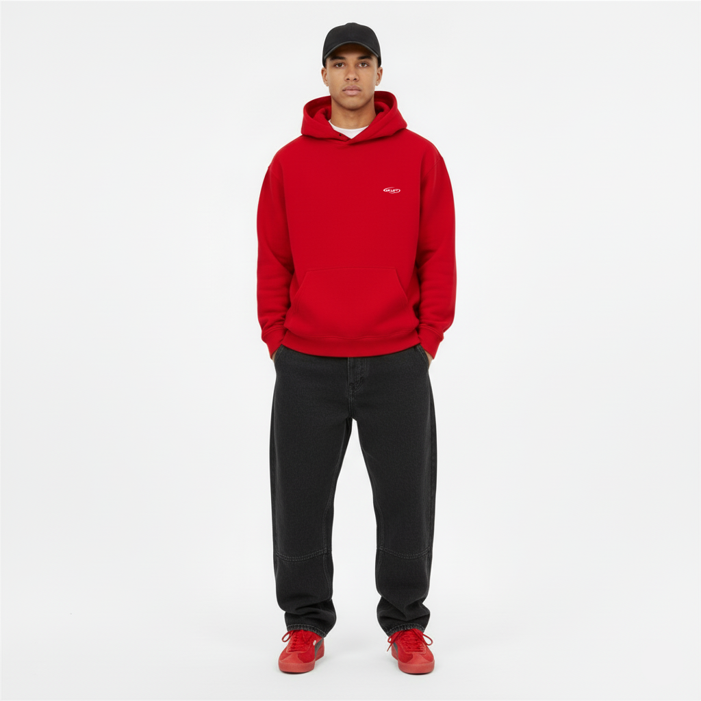 Boxy Hoodie – Red