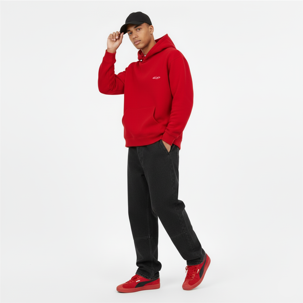 Boxy Hoodie – Red