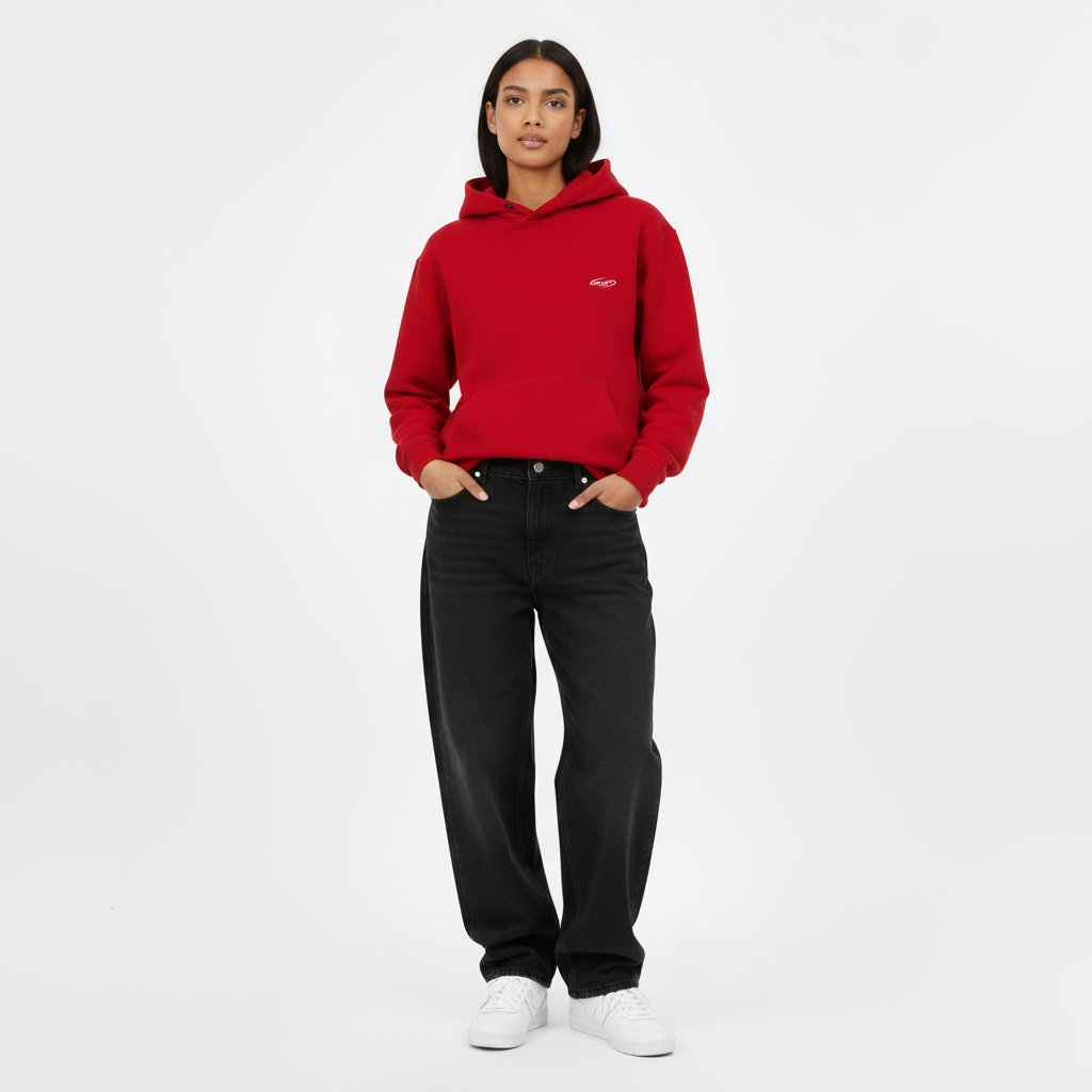 Boxy Hoodie – Red