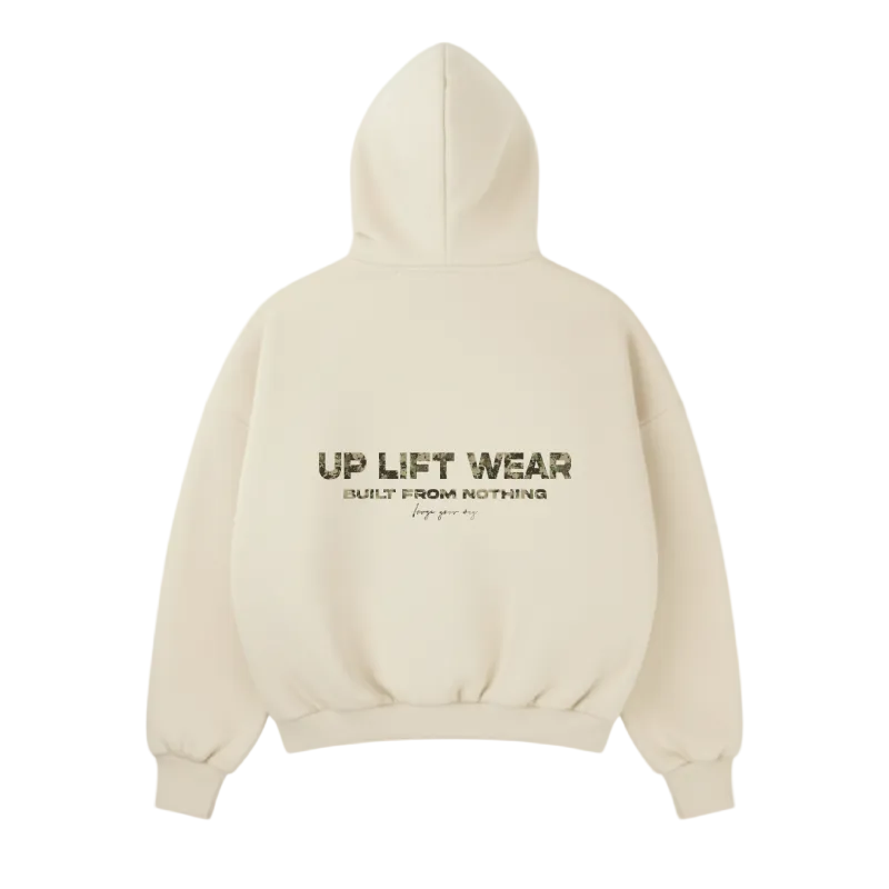 CAMO CORE BOXY HOODIE - Cream