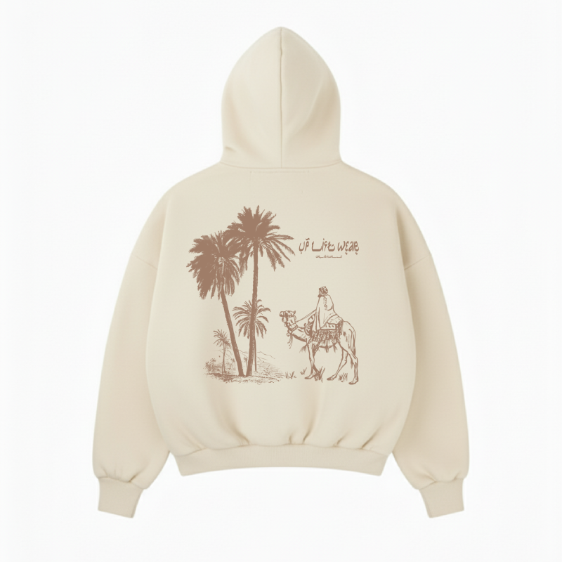 DESERT NOMAD BOXY HOODIE - Cream