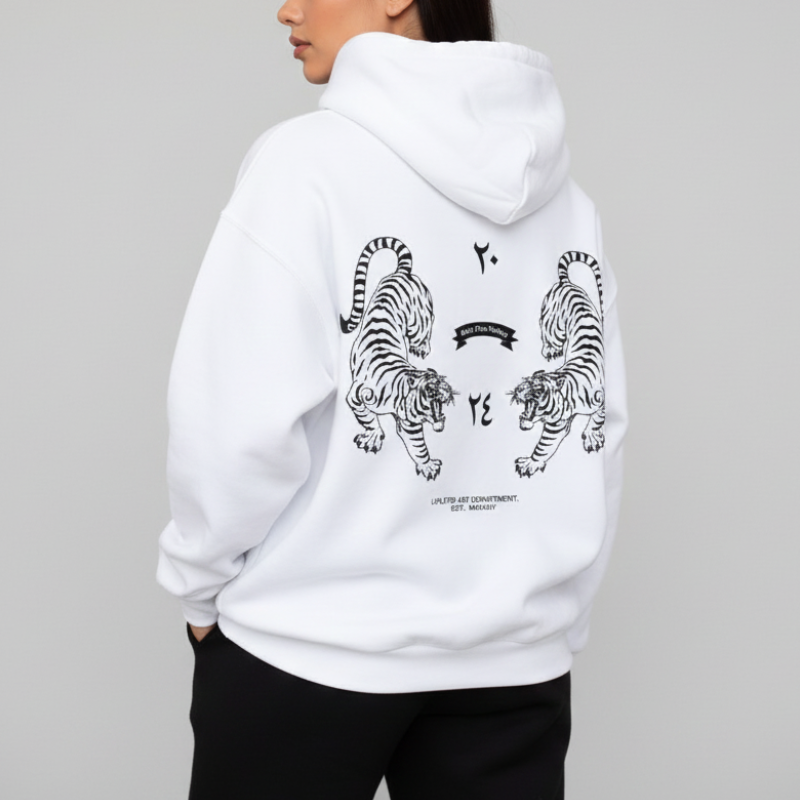TWIN TIGERS HOODIE - WHITE