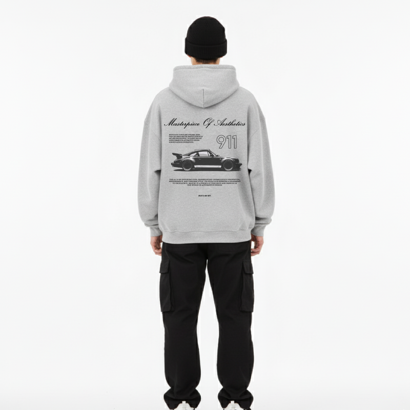Porsche 911 Aesthetic Hoodie - Heather Gray