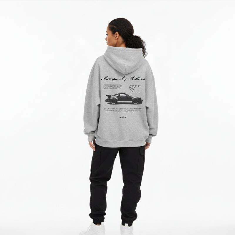 Porsche 911 Aesthetic Hoodie - Heather Gray