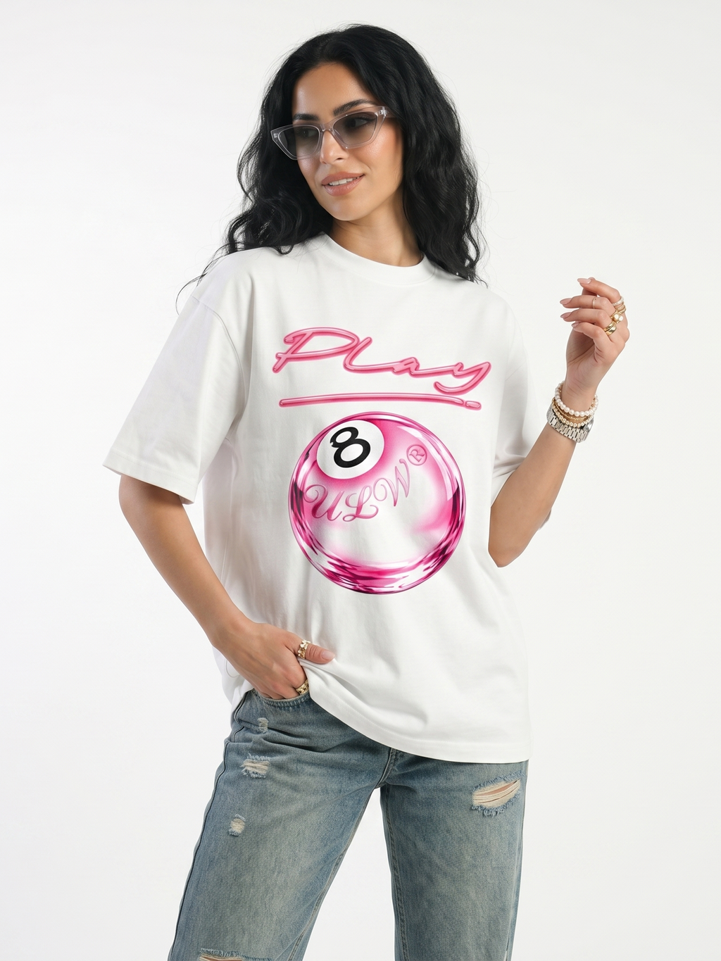 CHROME PINK T-SHIRT - WHITE