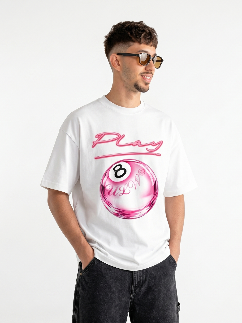 CHROME PINK T-SHIRT - WHITE
