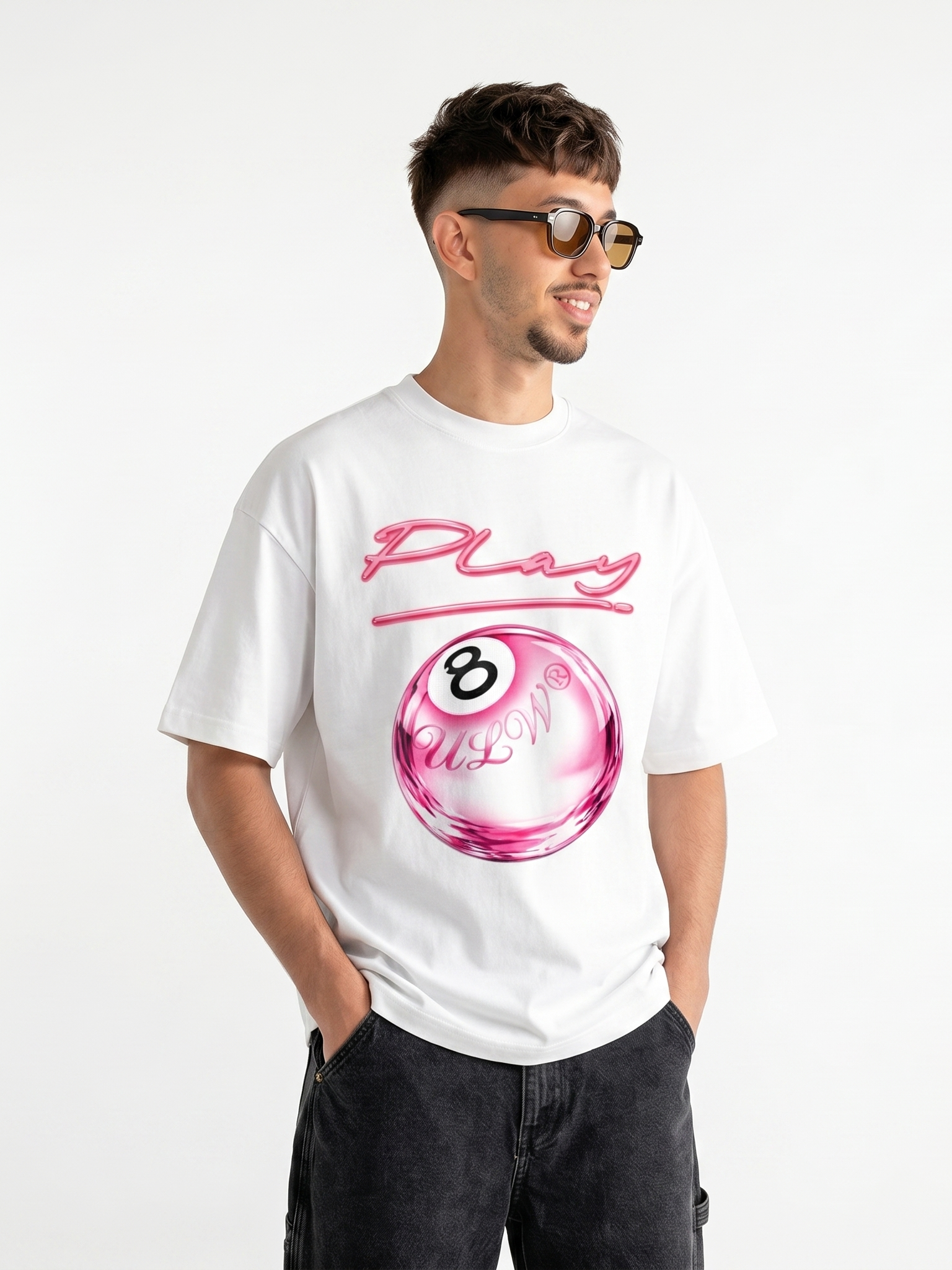CHROME PINK T-SHIRT - WHITE