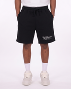 PANTALONES CORTOS DE FELPA CON LOGOTIPO SCRIPT – NEGRO