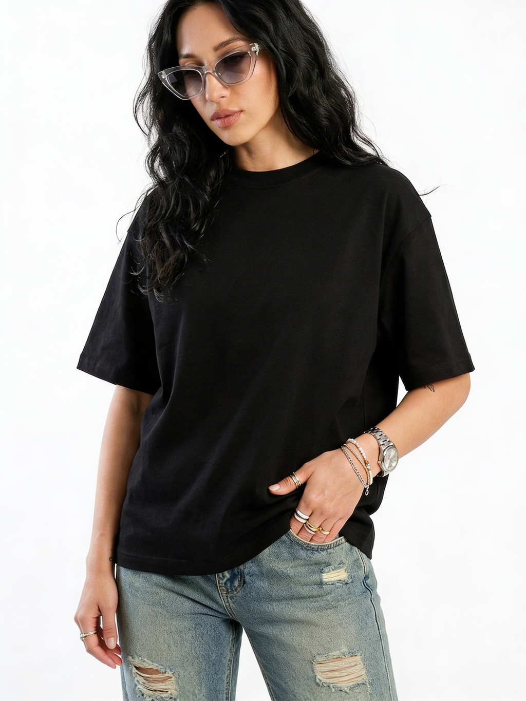 CAMISETA OVERSIZE DIARIA - NEGRO