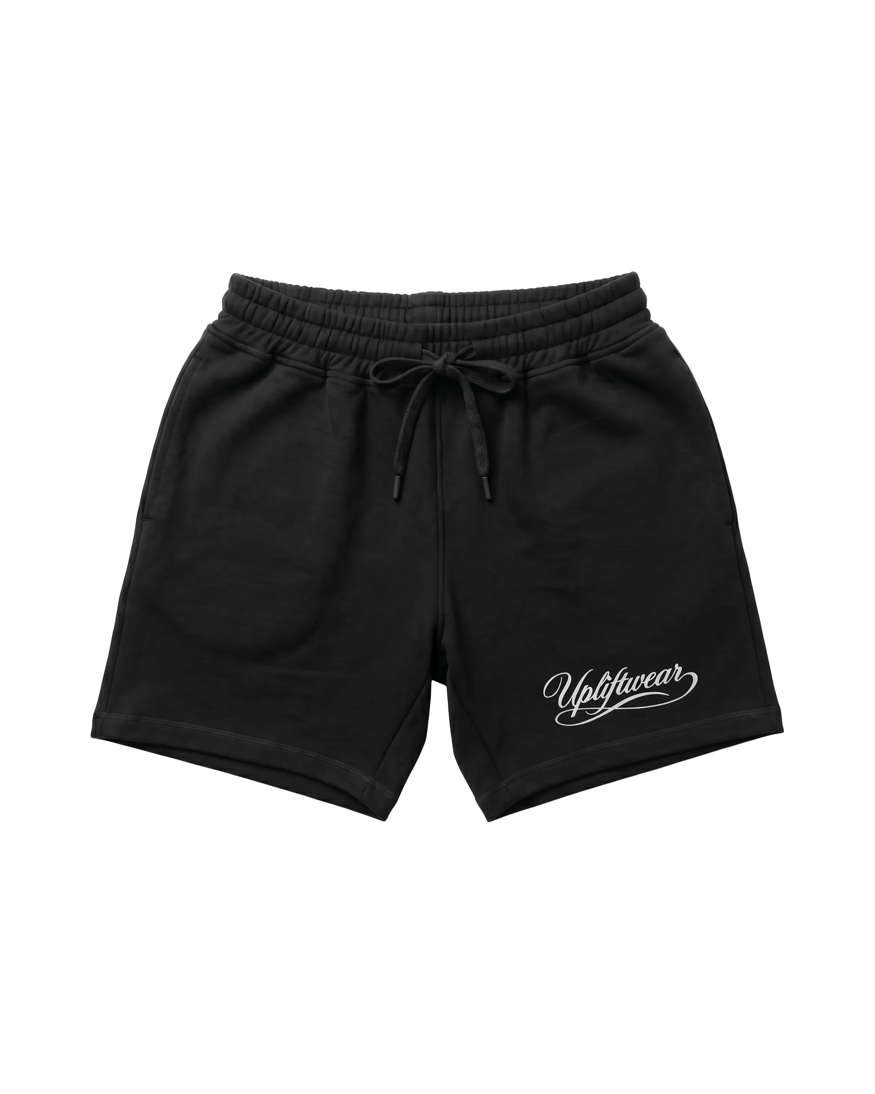 PANTALONES CORTOS DE FELPA CON LOGOTIPO SCRIPT – NEGRO