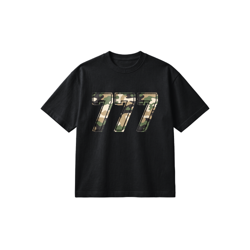 777 ARMY T-SHIRT - BLACK