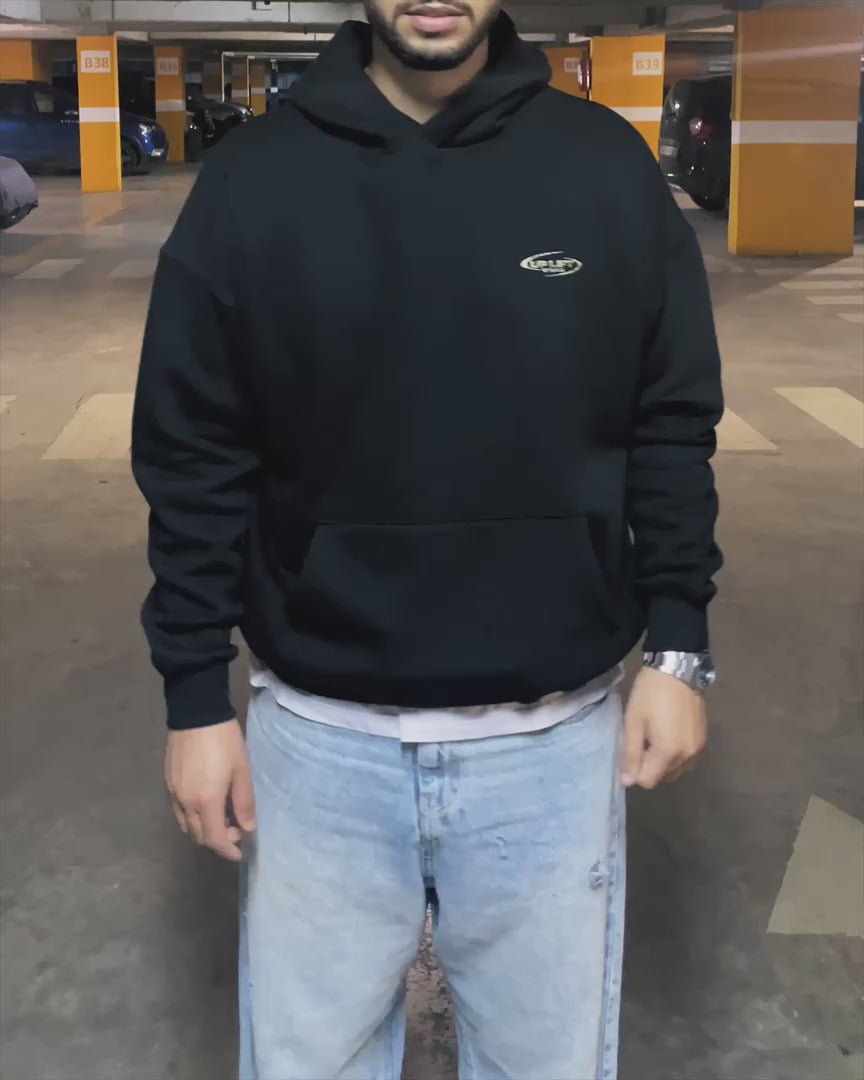 Camo Core Boxy Hoodie - Black